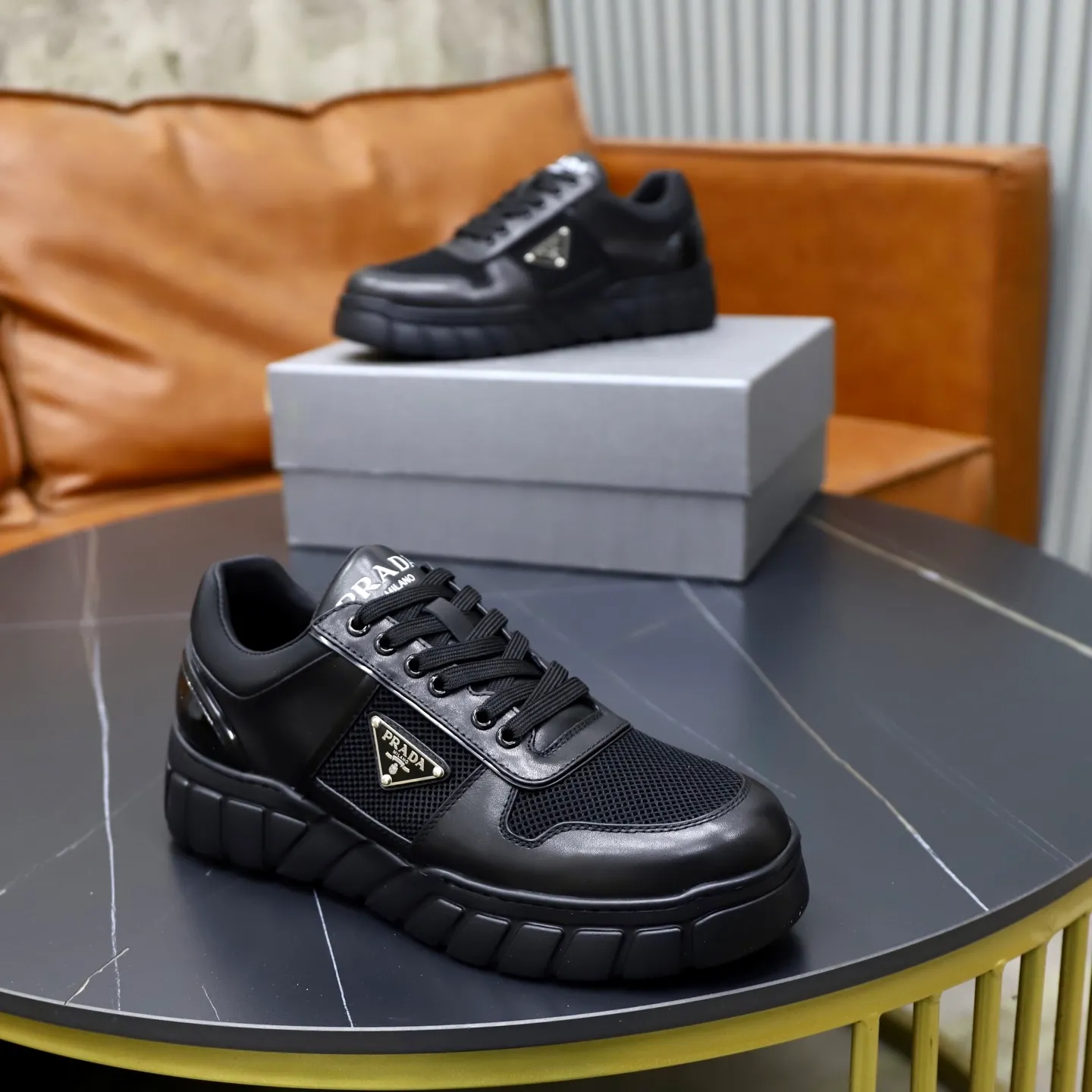 Ex-factory price 560💰[PRADA] Men's shoes are popular in the counter, official website synchronization, 1 high-quality shipment ✔️Original cowhide + cowhide lining, 1🆚1 replica, original sole, 38-45 (45 customized, non-refundable)